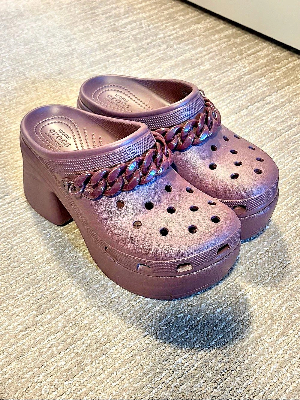 Crocs Siren Chain Clog Platform Clogs Purple Women’s Size 9
